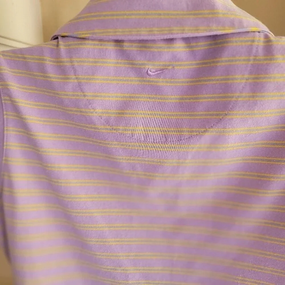 Nike Fit Dry Purple Striped Sleeveless Golf Tank Size Large